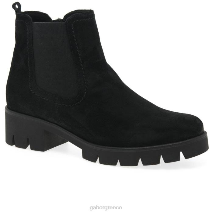 Gabor Shoes - Gabor γυναίκες bodo σουέντ μπότες chelsea μαύρο σουέτ 6N64219 είδη υπόδησης