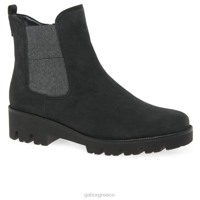 Gabor Shoes - Gabor γυναίκες μποτάκια newport chelsea σκούρο γκρι σουέτ 6N64210 είδη υπόδησης