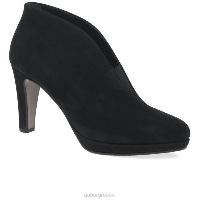 Gabor Μποτακια - Gabor γυναίκες amien μοντέρνα slip on ankle boots μαύρο σουέτ 6N64218 είδη υπόδησης