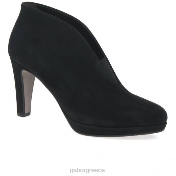 Gabor Μποτακια - Gabor γυναίκες amien μοντέρνα slip on ankle boots μαύρο σουέτ 6N64218 είδη υπόδησης