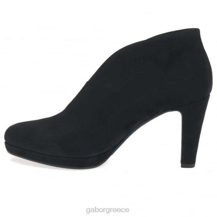 Gabor Μποτακια - Gabor γυναίκες amien μοντέρνα slip on ankle boots μαύρο σουέτ 6N64218 είδη υπόδησης