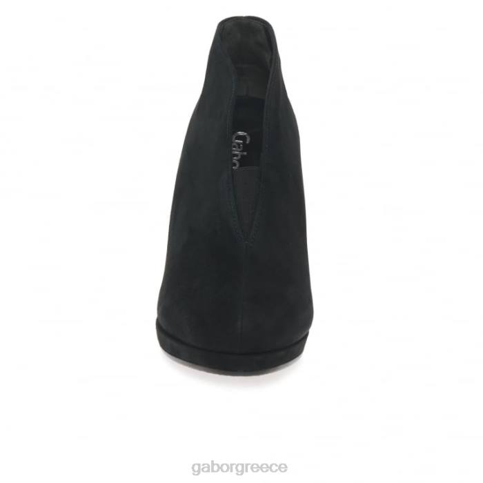 Gabor Μποτακια - Gabor γυναίκες amien μοντέρνα slip on ankle boots μαύρο σουέτ 6N64218 είδη υπόδησης