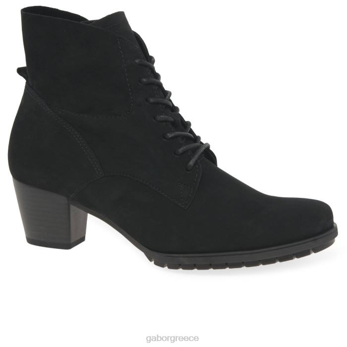 Gabor Greece - Gabor γυναίκες βέλτιστα μποτάκια μαύρο nubuck 6N64247 είδη υπόδησης