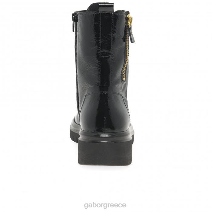 Gabor Shoes - Gabor γυναίκες μπότες cottage biker μαύρη πατέντα 6N64255 είδη υπόδησης