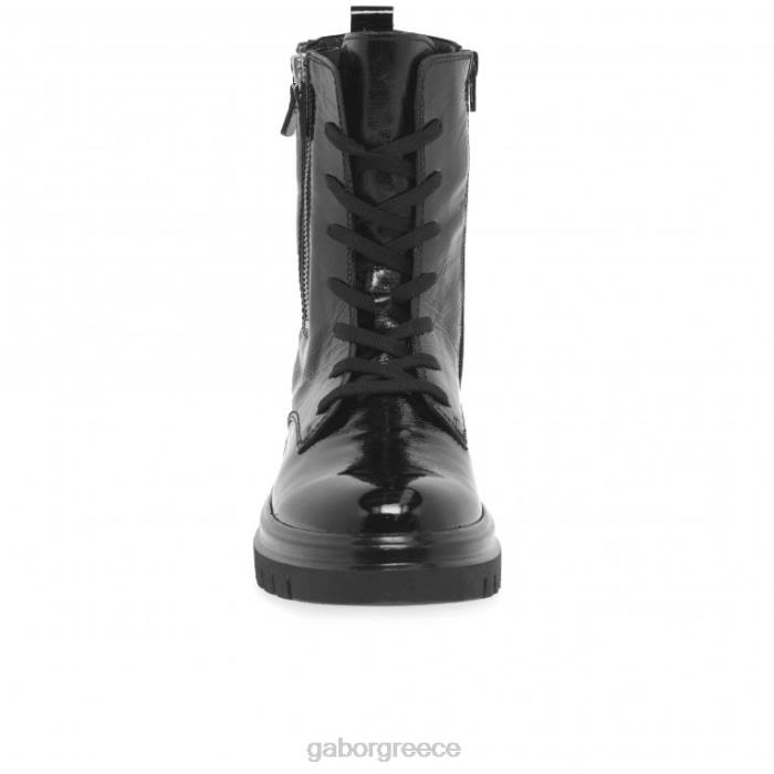 Gabor Shoes - Gabor γυναίκες μπότες cottage biker μαύρη πατέντα 6N64255 είδη υπόδησης