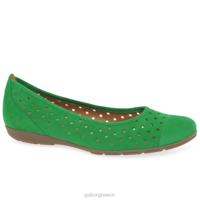 Gabor Greece - Gabor γυναίκες casual παπούτσια με βολάν verde σουέτ 6N644 είδη υπόδησης