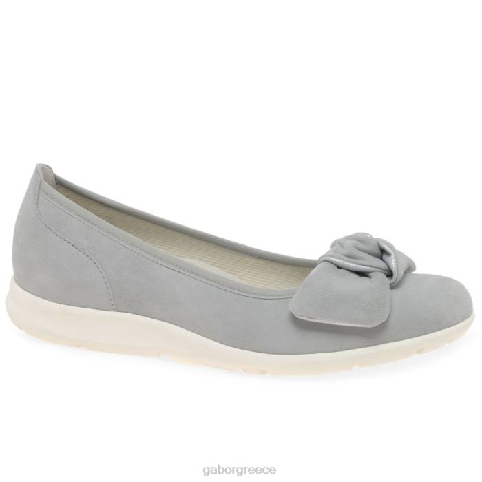 Gabor Shoes - Gabor γυναίκες παπούτσια salerna ανοιχτό γκρι σουέντ/μεταλλικό 6N6421 είδη υπόδησης