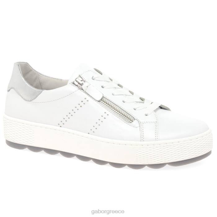 Gabor Greece - Gabor γυναίκες σβήσε τους casual trainers λευκό/ασημί 6N64136 είδη υπόδησης