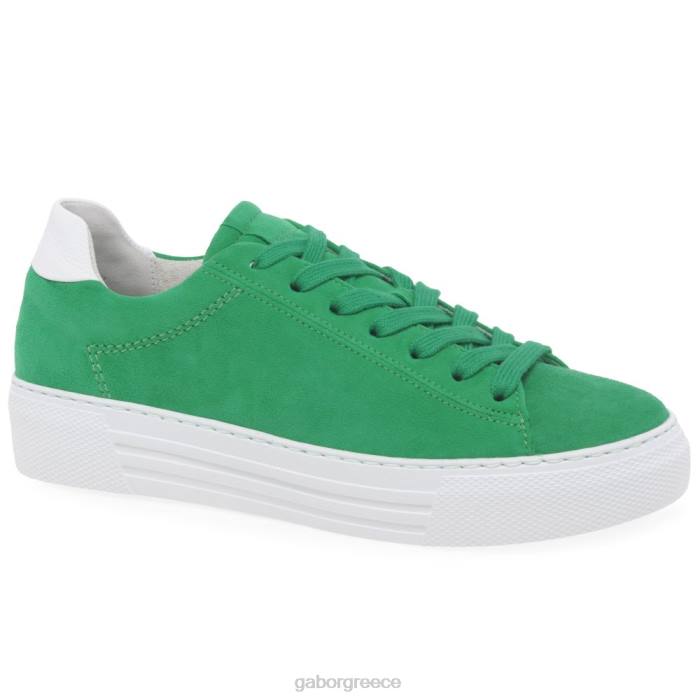 Gabor Shoes - Gabor γυναίκες εκπαιδευτές camrose verde σουέντ/λευκό 6N64138 είδη υπόδησης