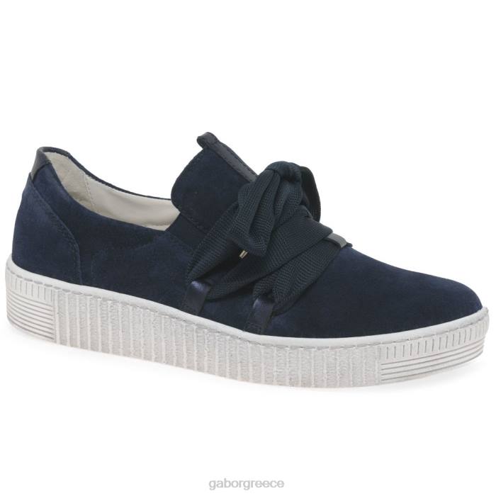 Gabor Shoes - Gabor γυναίκες casual εκπαιδευτές βαλς θαλάσσιο σουέτ 6N64129 είδη υπόδησης