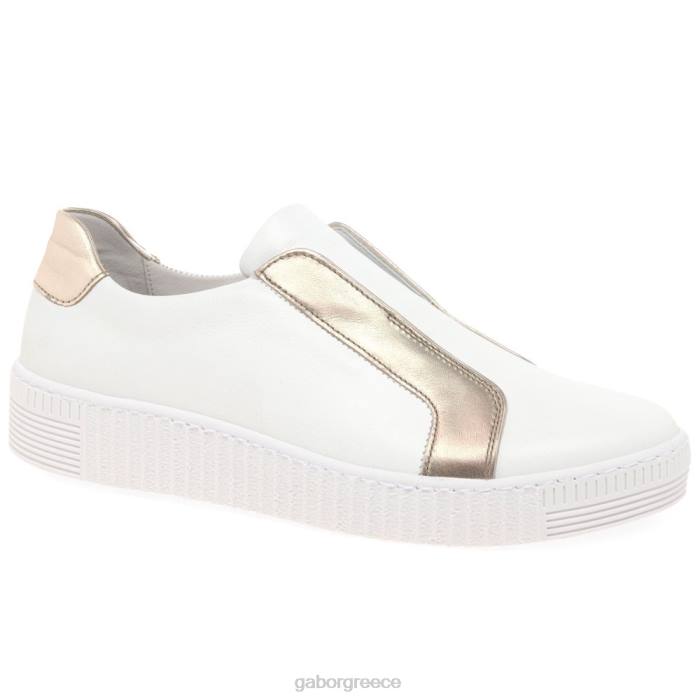 Gabor Shoes - Gabor γυναίκες wye sports casual προπονητές λευκό/πουδέρ 6N64141 είδη υπόδησης