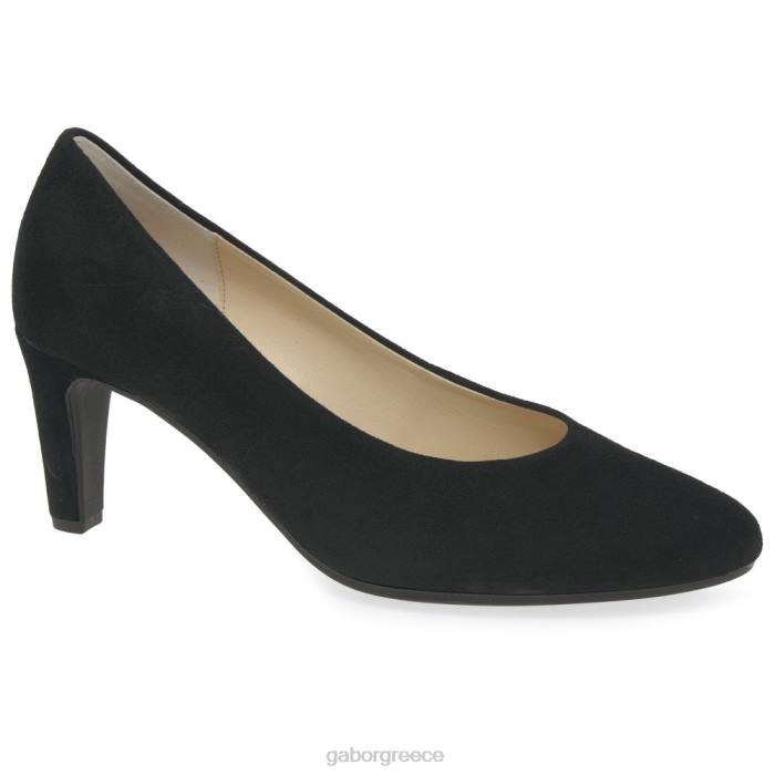 Gabor Μποτακια - Gabor γυναίκες edina court shoes μαύρο σουέτ 6N6438 είδη υπόδησης