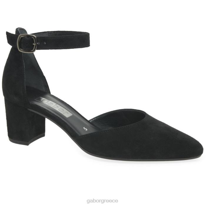 Gabor Shoes - Gabor γυναίκες γκαλά παπούτσια ανοιχτού γηπέδου μαύρο σουέτ 6N6439 είδη υπόδησης