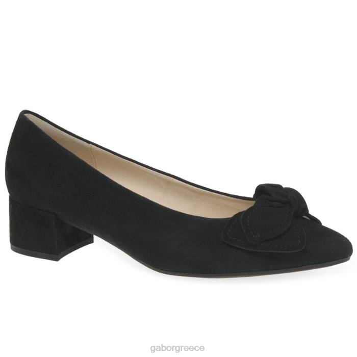 Gabor Shoes - Gabor γυναίκες παπουτσια δικαστηρίου μαύρο σουέτ 6N6451 είδη υπόδησης