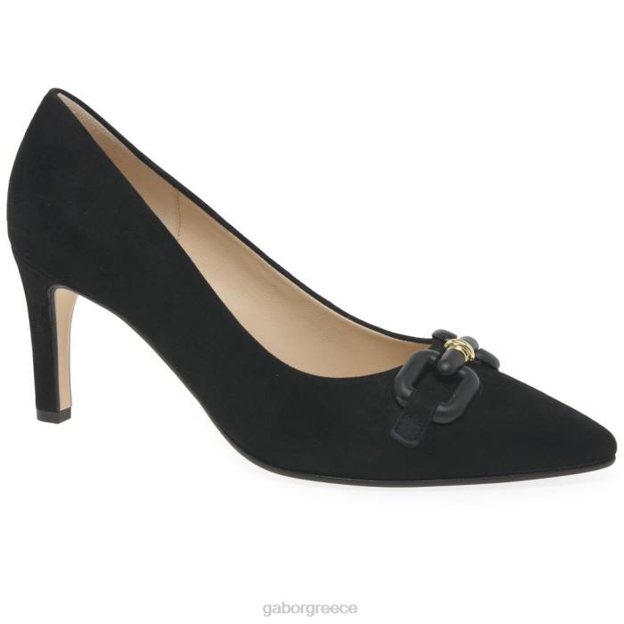 Gabor Shoes - Gabor γυναίκες ημερολογιακά παπούτσια δικαστηρίου μαύρο σουέτ 6N6466 είδη υπόδησης