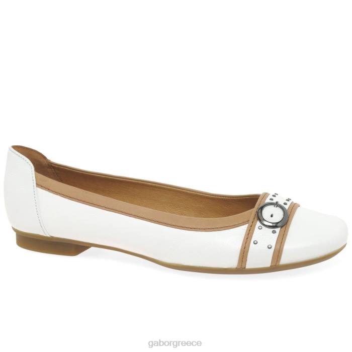 Gabor Greece - Gabor γυναίκες casual αντλίες πόρπης michelle λευκό/κονιάκ 6N6494 είδη υπόδησης