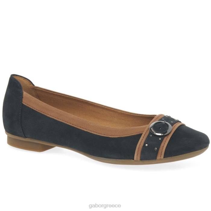 Gabor Shoes - Gabor γυναίκες casual αντλίες πόρπης michelle nightblue nubuck/κονιάκ 6N6493 είδη υπόδησης