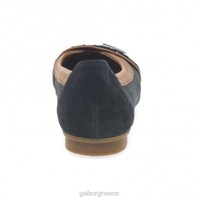 Gabor Shoes - Gabor γυναίκες casual αντλίες πόρπης michelle nightblue nubuck/κονιάκ 6N6493 είδη υπόδησης