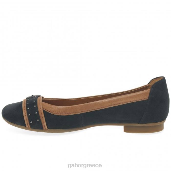 Gabor Shoes - Gabor γυναίκες casual αντλίες πόρπης michelle nightblue nubuck/κονιάκ 6N6493 είδη υπόδησης