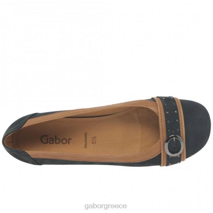Gabor Shoes - Gabor γυναίκες casual αντλίες πόρπης michelle nightblue nubuck/κονιάκ 6N6493 είδη υπόδησης
