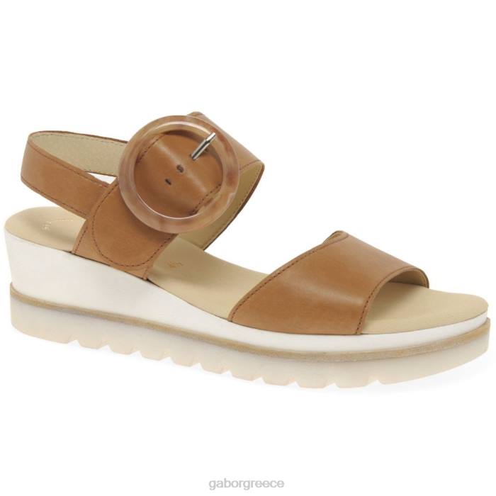 Gabor Shoes - Gabor γυναίκες πέδιλα με τακούνι με σφήνα κονιάκ 6N64153 είδη υπόδησης